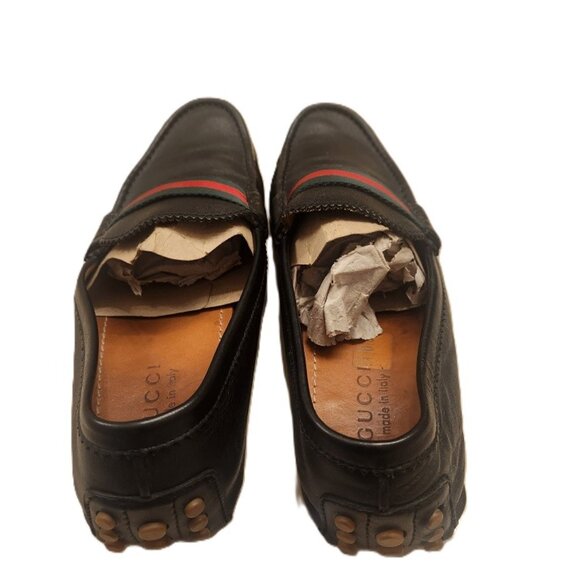 Gucci Black Loafer Slip Ons Pebble Sole - Picture 6 of 7